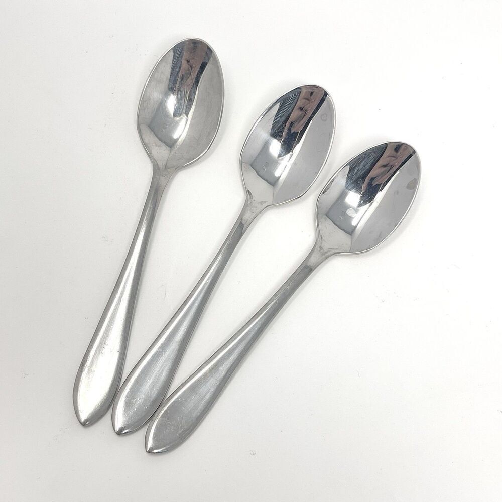 RETRONEU 18/8 Stainless Flatware ROSEANNE Set of 3 Demitasse Spoons 4 3/8”